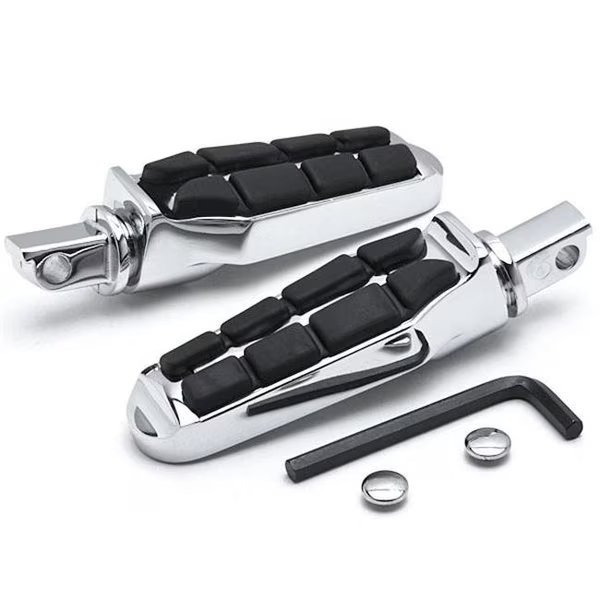 Krator ZZ013-C Victory Tombstone Front & Rear Foot Pegs & Rests Boardwalk Kingpin - Chrome, Krator, Mfr#: ZZ013-C